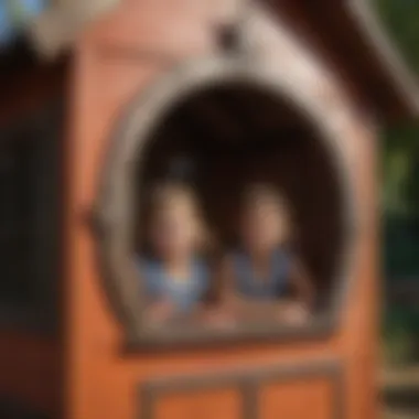 Kids engaged in imaginative play scenarios inside a playhouse