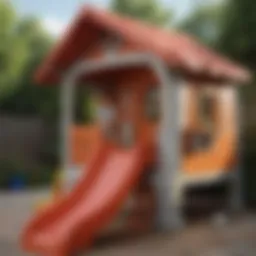 Innovative Roof Design of Little Tikes Playhouse with Slide