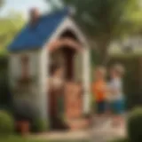 Children playing in the Little Tikes Playhouse with Slide