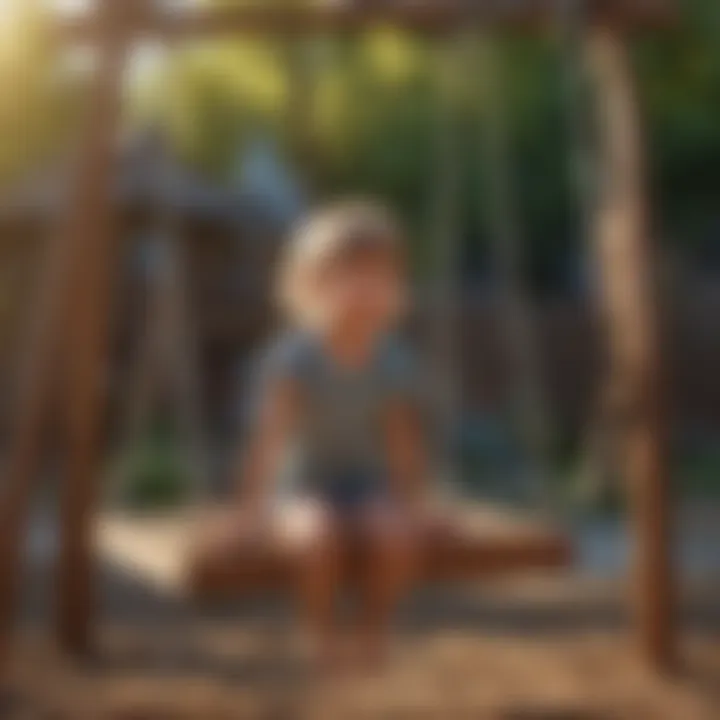 Children Playing on Swing Set