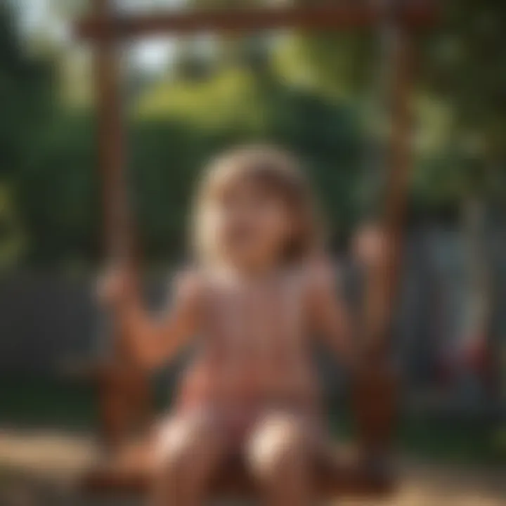 Playful Kids on Swing Set