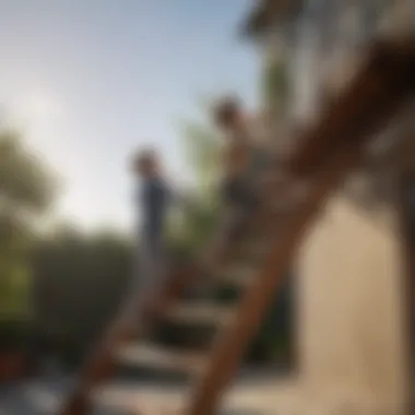 Kids enjoying a twisting slide attached to a ladder