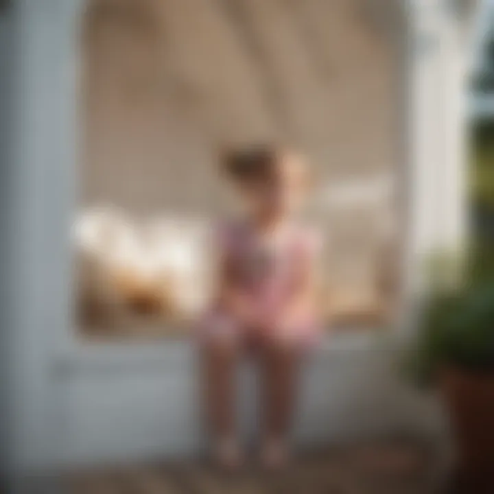 Child playing creatively in a White Wood Playhouse Interior