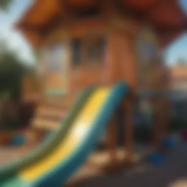 Innovative and colorful playhouse slide design
