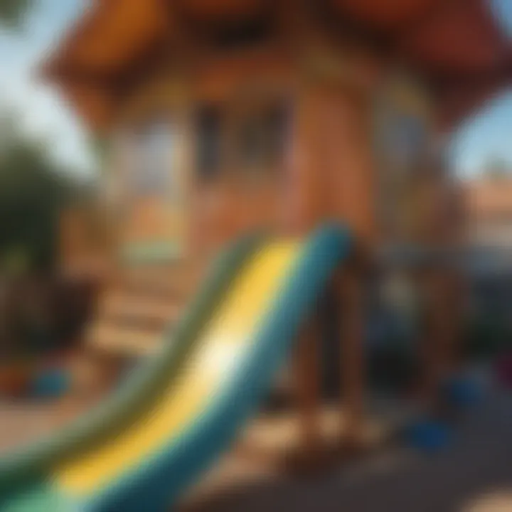 Innovative and colorful playhouse slide design