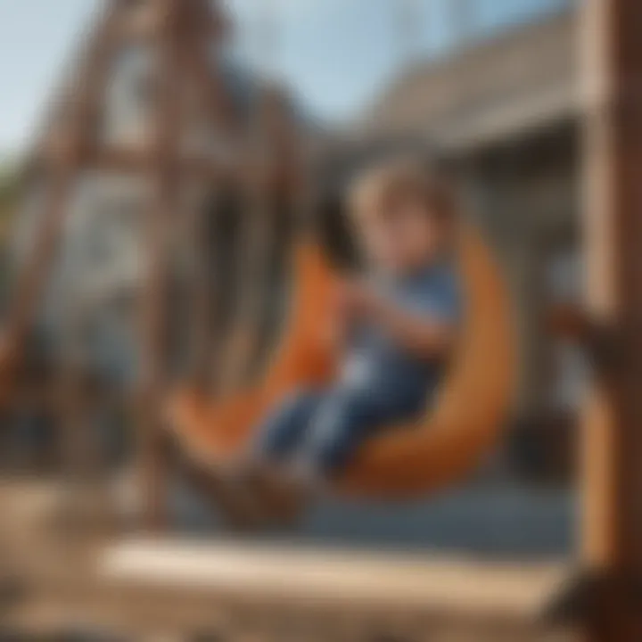 Close-up of high-quality materials used in the construction of swing and slide set