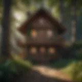 Enchanted Wooden Playhouse in Forest Setting