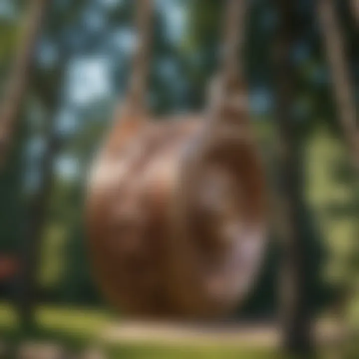 Close-up of durable and weather-resistant materials used in outdoor swing set construction