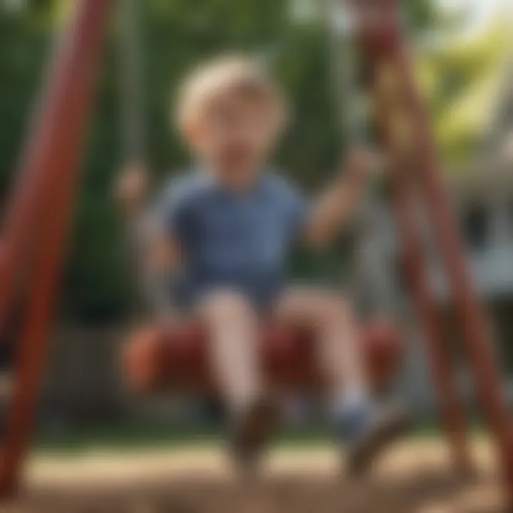 Child Playing on Swingset