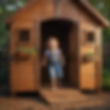 Joyful Children Playing in Playhouse