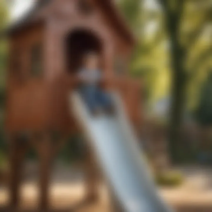 Close-up of a sturdy and secure playhouse slide