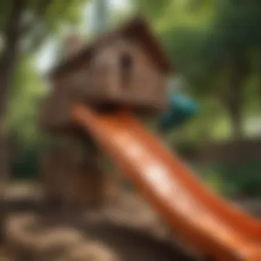 Kids enjoying a twisty slide in a whimsical play space