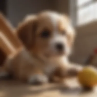 Interactive Learning Session Puppy Engaged in Playful Learning