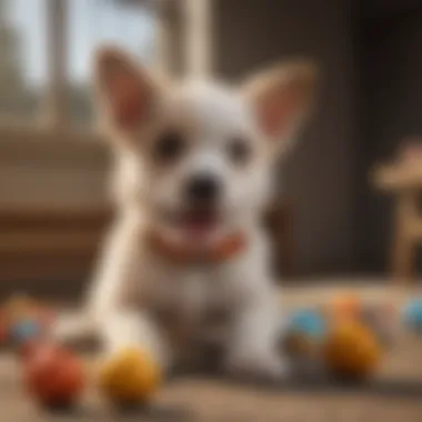 Joyful Play Experience Puppy Enjoying Interactive Playtime