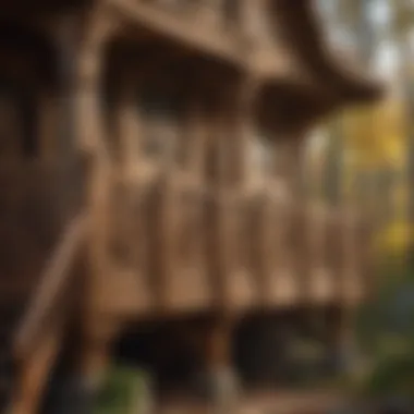 Finished wooden fort with intricate design