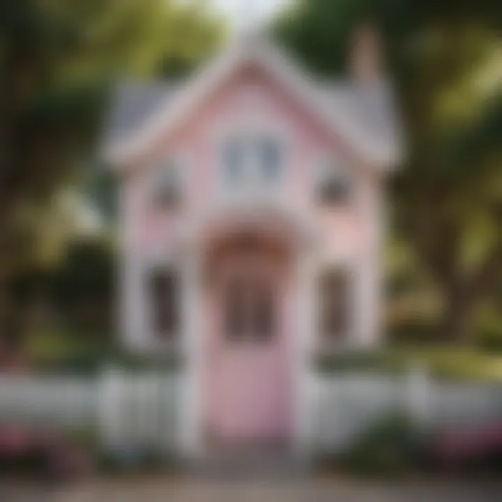 Enchanting Pink Cottage Playhouse Front View