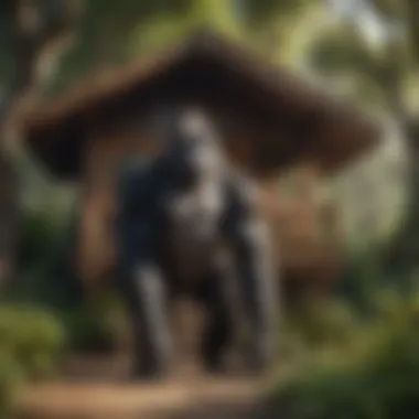 Enchanting Gorilla Playhouse Amidst Nature Majestic Gorilla Playhouse in Natural Setting