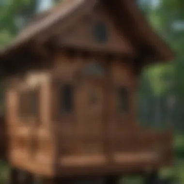 Exquisite Craftsmanship in Playhouse Design Intricate Details of a Handcrafted Wooden Playhouse