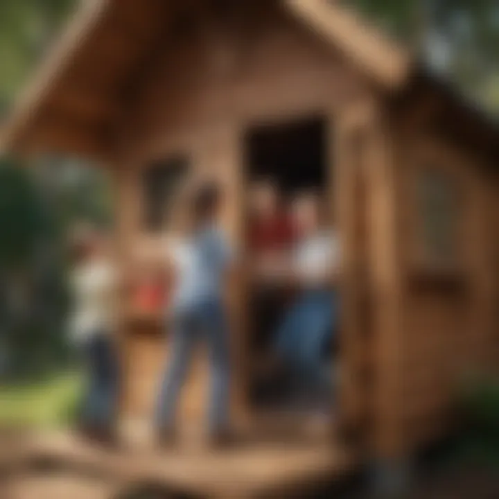 Kids playing joyfully inside a Cedar Playhouse