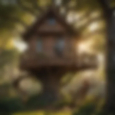 Adventure-themed Treehouse Play Children engaging in imaginative play in a treehouse play structure