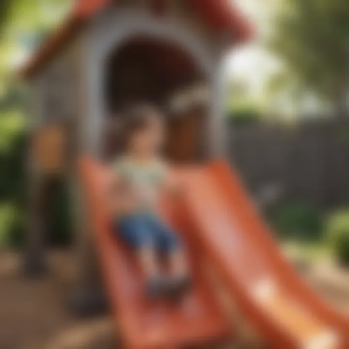 Child enjoying the interactive features of a Step 2 playhouse slide