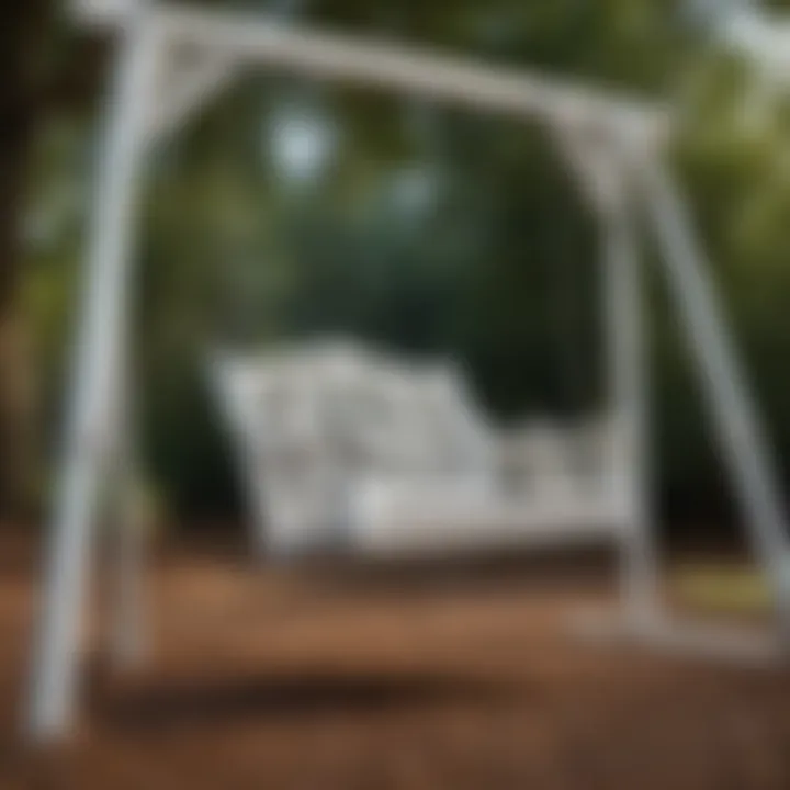 Intricate Craftsmanship of White Wood Swing Set