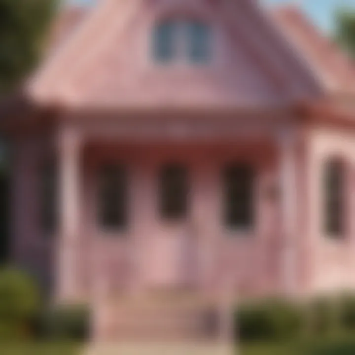 Close-Up of Intricate Design Details on Pink Cottage Playhouse