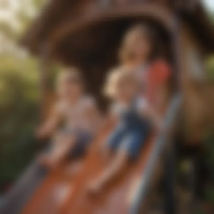 Joyful Moments - Kids Playing on Playhouse Slide