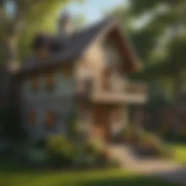 Enchanting Exterior Design Artistic rendering of KidKraft Garden View Playhouse exterior