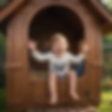 Child experiencing the joy of outdoor play in a KidKraft playhouse