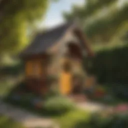 Colorful Kidkraft Playhouse in a Garden Setting