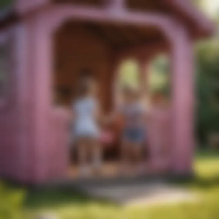 Children Playing Inside Playhouse