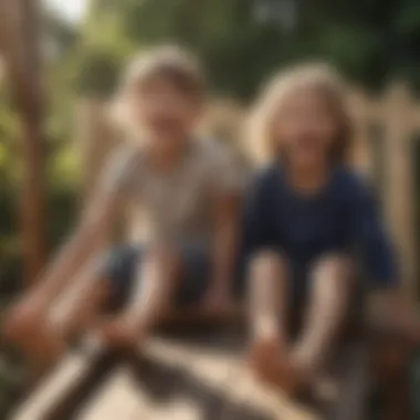 Kids Laughing on Wooden Slide