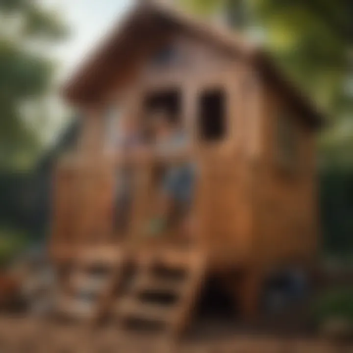 Kids Playing in Playhouse