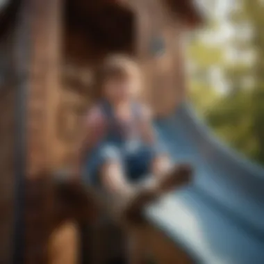 Kids Sliding Down Playhouse Slide