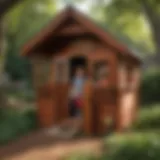 Children playing creatively in a Little Tykes outdoor playhouse