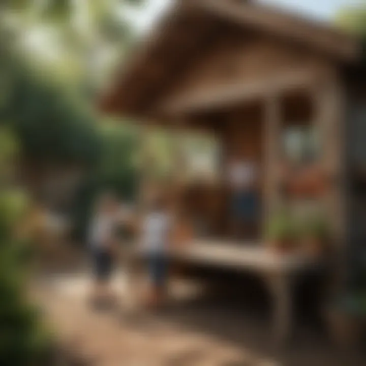 Kids socializing and learning together in a play shed