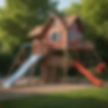 Modern Wonderland Playhouse Modern Wonderland Playhouse with Swing and Slide