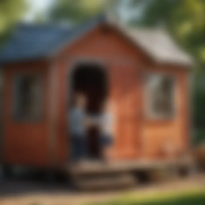 Parent and Child Bonding Over Playhouse Assembly