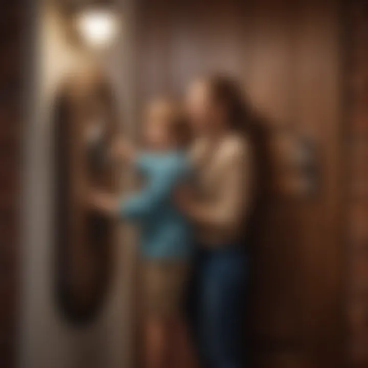 Parent and Child Bonding Over Doorbell Playhouse Playtime