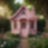 Pink Playhouse in a Magical Garden Setting