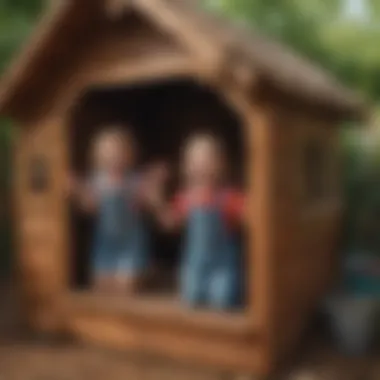 Playful Kids Enjoying Second-Hand Playhouse