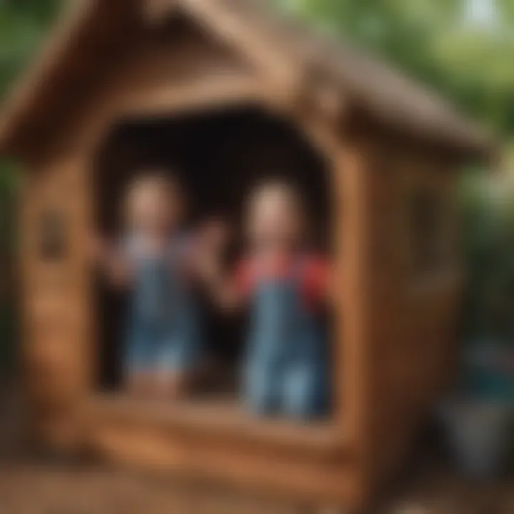 Playful Kids Enjoying Second-Hand Playhouse