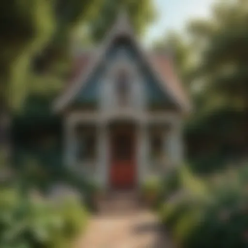 Playhouse Amidst Lush Garden