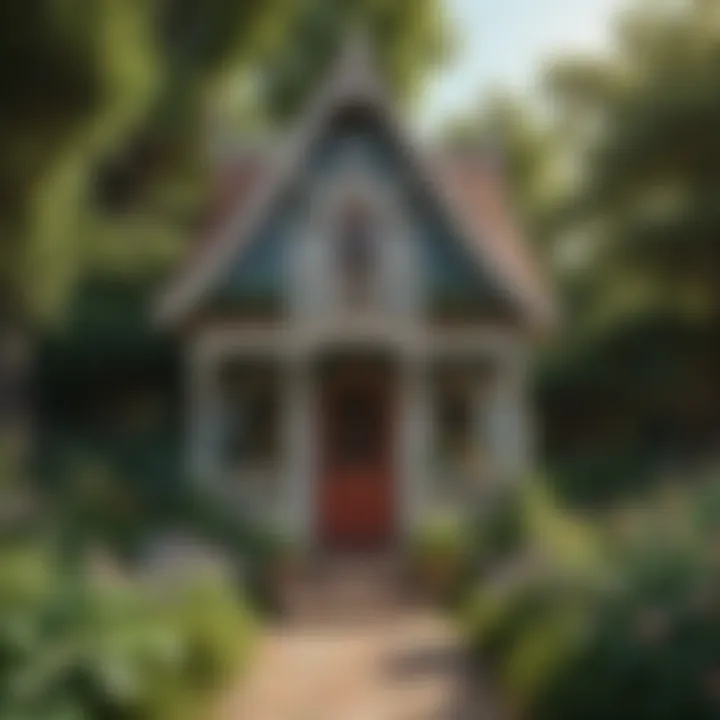 Playhouse Amidst Lush Garden