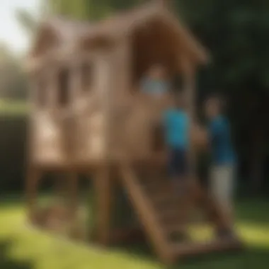 Parent and child assembling the Step Two Playhouse with ease