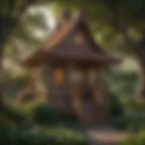 Enchanted Garden Playhouse Design Wooden Playhouse Structure in Enchanted Garden