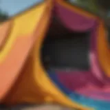 Colorful playhouse tarp with abstract design