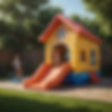 Inflatable Little Tikes playhouse with slide