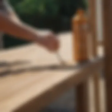 Essential Maintenance Step Pressure-treated wood sealant application for swing set maintenance